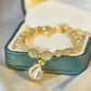 Wotian Jade Lucky armband av bladguld