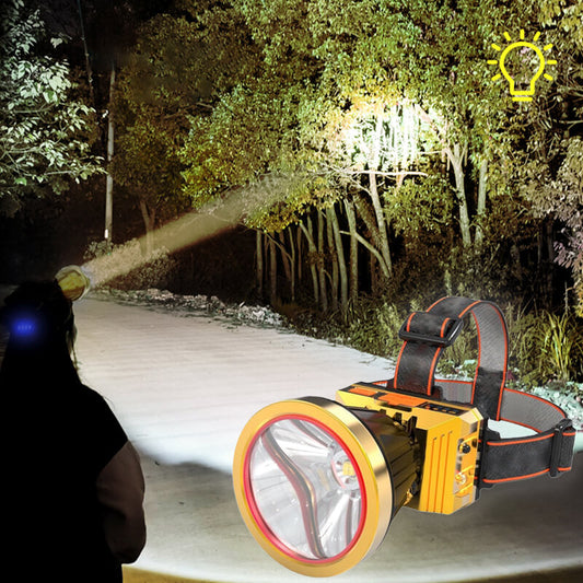 Superljusstark, ultrauppladdningsbar pannlampa