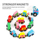 🔥Magnetiskt tågpussel med siffror och bokstäver Träleksak Bil