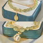 Wotian Jade Lucky armband av bladguld