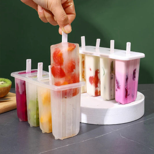 Popsicleform med 4 hål och lock och pinnar