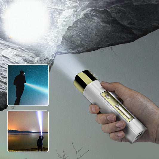 Mini 2-i-1 ficklampa med hög ljusstyrka och powerbank