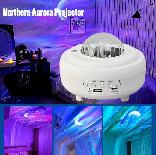 🌌 50% RABATT BEGRÄNSAD TID! ✨ Norrskensprojektor - 360° Stjärnhimmel med Färgskiftande Effekter för Avslappning och Romantisk Atmosfär ✨🔮