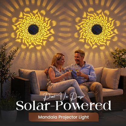 Solcellsdriven Mandala Projektorlampa | Väderbeständig utomhusbelysning