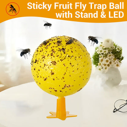Insektsfälla Klisterboll för Bananflugor med Stativ och LED-ljus