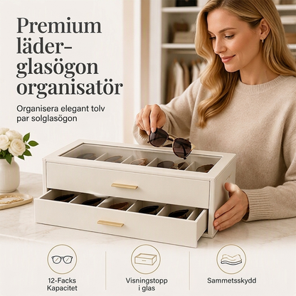🔥50 % rabatt🕶️2-nivåssorglanorganisationslåda med transparent glasöverdisplay