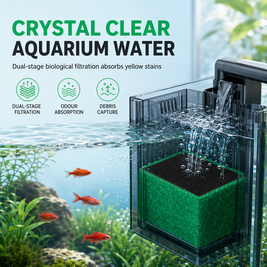 🐠 50% RABATT NU! ✨ Filterkub med aktivt kol för akvarium – kristallklart vatten, luktfri rening & flerskiktsskydd – perfekt för känsliga fiskar och växter 💧