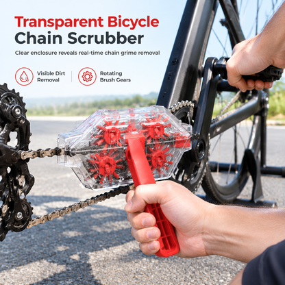 Transparent Bicycle Chain Cleaner Tool for Degreasing and Maintenance