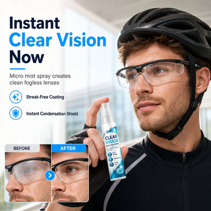 Bärbar glasögonspray och linsavdrängare