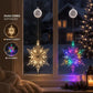 🎄❄️ DIY-julsnöflingor med sugkoppar och LED-belysning ✨ | Batteridrivna, varmt sken och flerfärgade, fönsterbelysning med sugkoppar, juldekoration för hemmet och festen