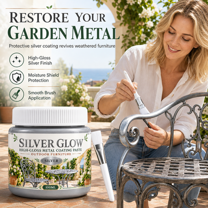 Silvermetall-retouchpasta med pensel för utemöbler